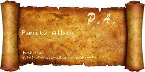 Panitz Albin névjegykártya